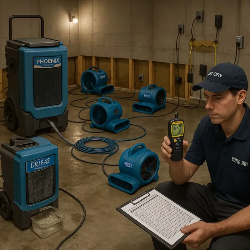 Structural Drying and Dehumidification process in Highland, IL